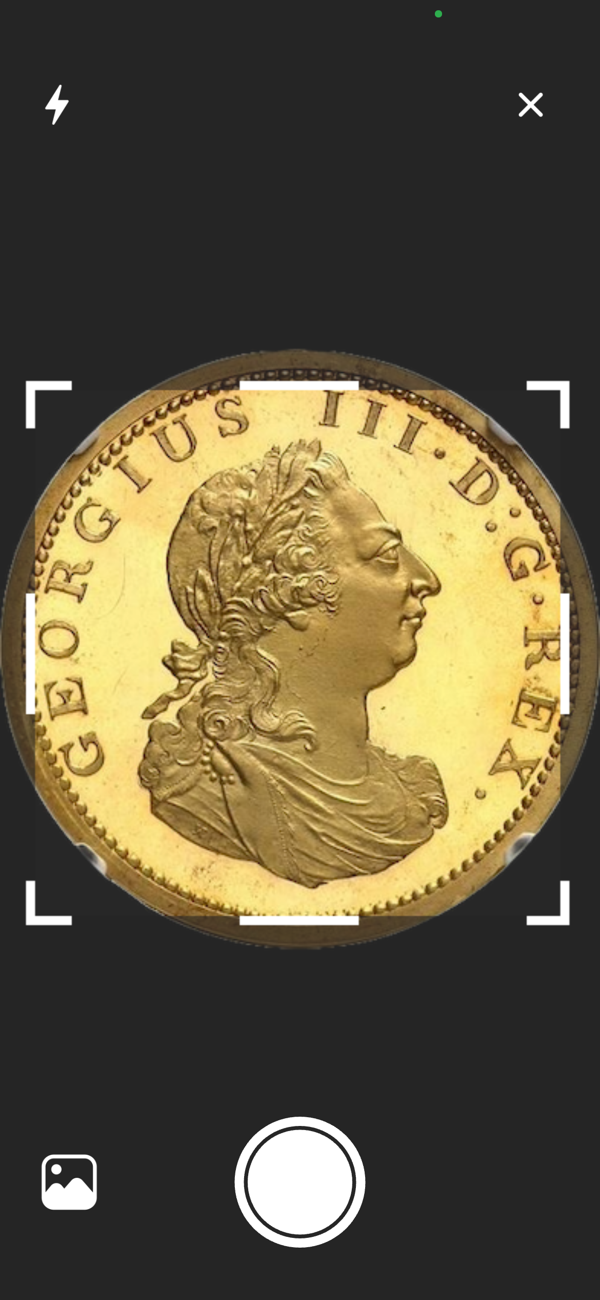 Taking a photo of a coin