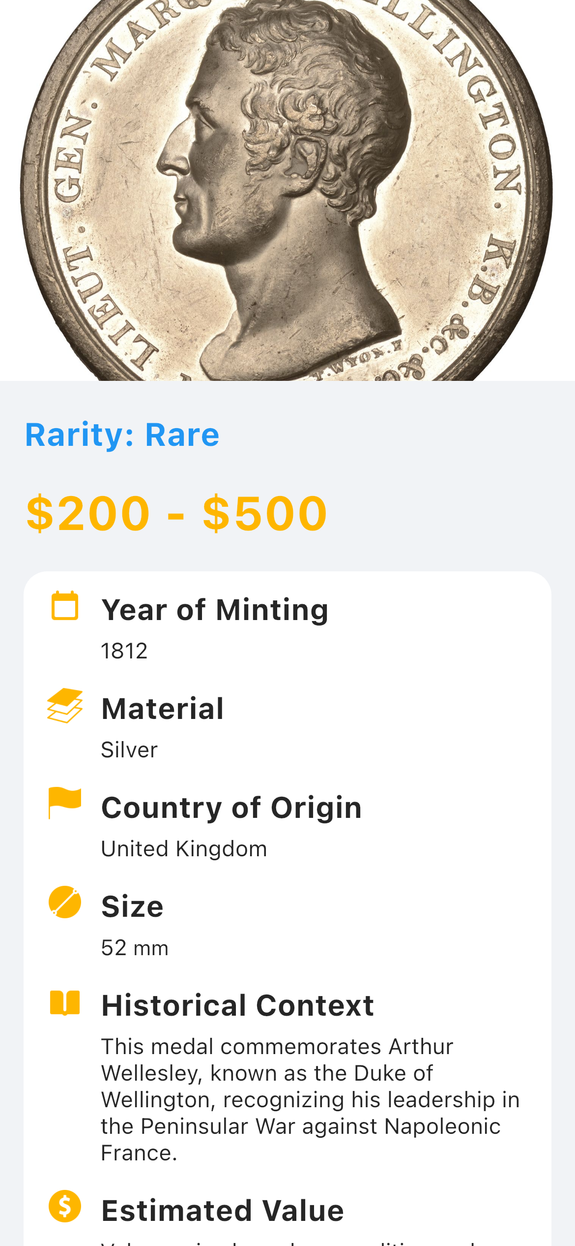 Viewing coin details