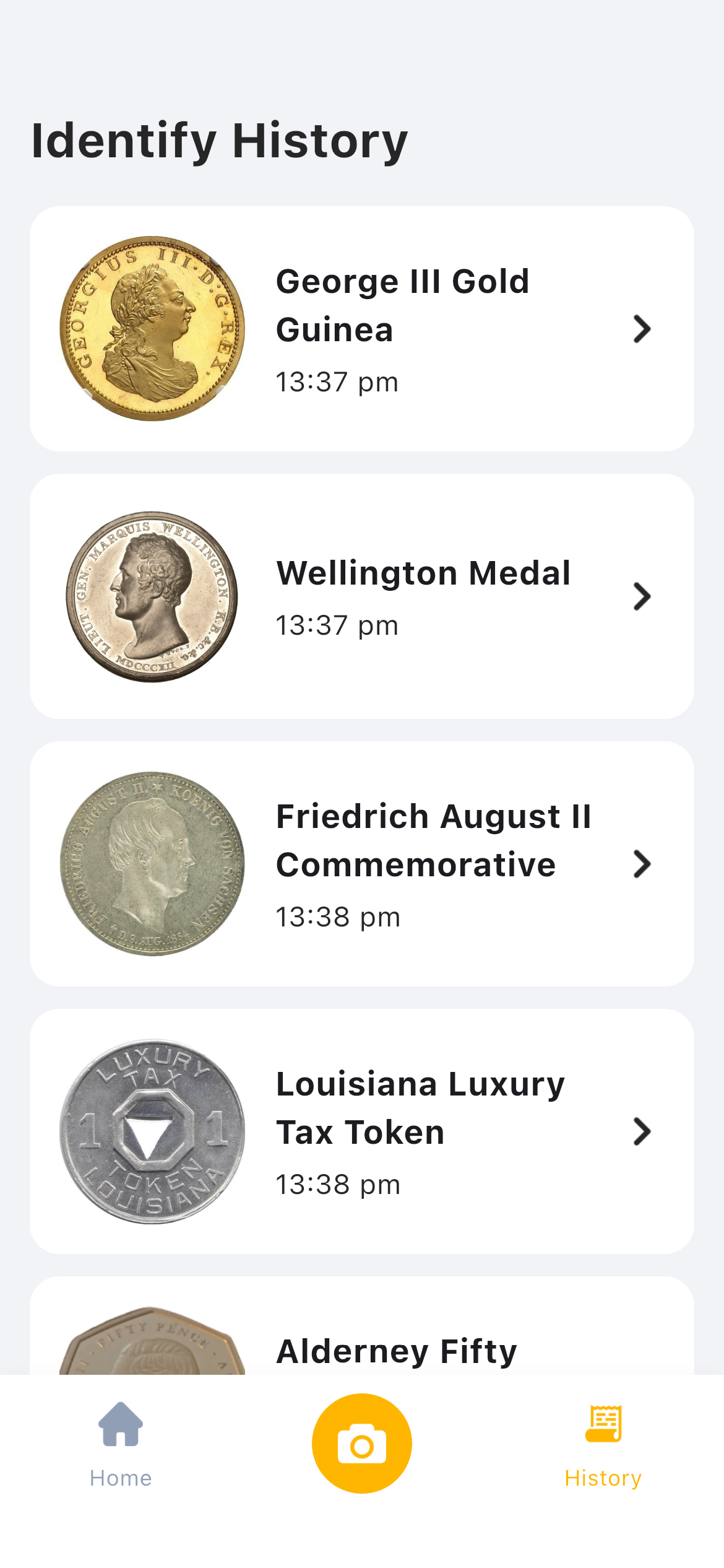 Viewing coin collection